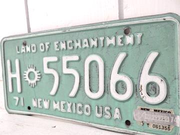 1971's・H 55066 ニューメキシコ・USA・トラック・ビンテージ・ナンバープレート・アメ車