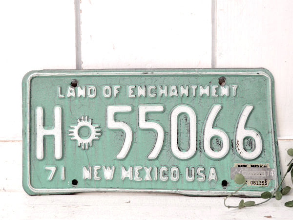 1971's・H 55066 ニューメキシコ・USA・トラック・ビンテージ・ナンバープレート・アメ車