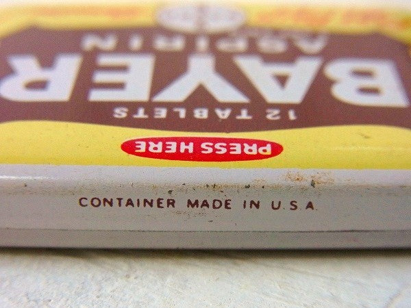 【BAYER】薬の小さなヴィンテージ・ティン缶/タブレット缶/薬缶　USA