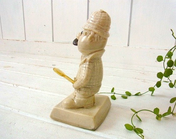 ルーペを持った男性の1970年製・ヴィンテージ・メッセージドール/人形 USA