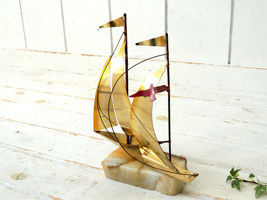 Mario Jason 真鍮×ストーン・70's・ヴィンテージ・ヨット・オブジェ・置物・インテリア②