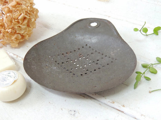 1800〜1900's ティン製・アンティーク・スキマー ミルクスキマー 穴あき杓子 USA