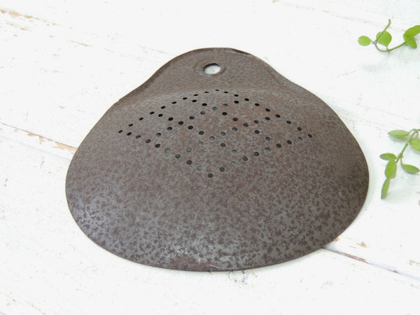 1800〜1900's ティン製・アンティーク・スキマー　ミルクスキマー　穴あき杓子 USA