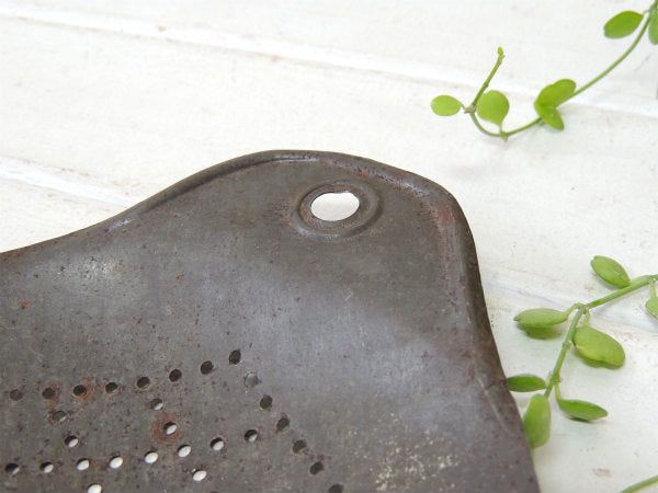 1800〜1900's ティン製・アンティーク・スキマー　ミルクスキマー　穴あき杓子 USA