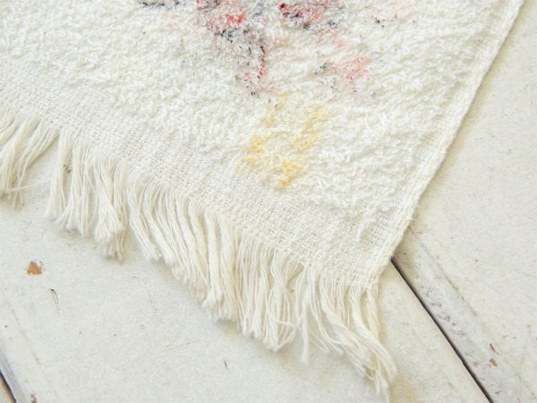 フラワー×アメリカ国旗・コットン100%・デッドストック・70'sヴィンテージ・バスタオル・タオル