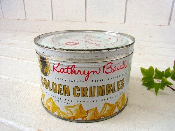 Kathryn Beich キャンディ フタ付き ヴィンテージ・ティン缶 ブリキ缶 USA