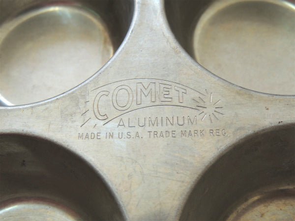 【COMET社・6穴】アルミ製・ヴィンテージ・マフィンモールド/菓子型USA