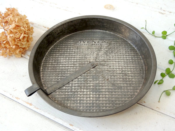 【OVENEX】ティン製・スライダー付き・アンティーク・パイ皿/パイプレート・USA・キッチン雑貨