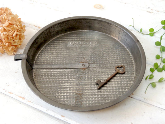 【OVENEX】ティン製・スライダー付き②アンティーク・パイ皿/パイプレート・USA・キッチン雑貨