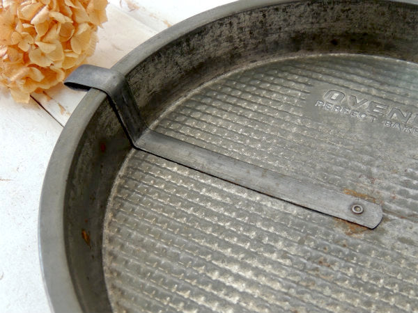 【OVENEX】ティン製・スライダー付き②アンティーク・パイ皿/パイプレート・USA・キッチン雑貨