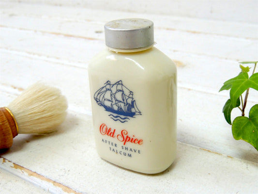 Old Spice・オールドスパイス ミルクガラス・ヴィンテージ・瓶・TALCUM・髭剃り