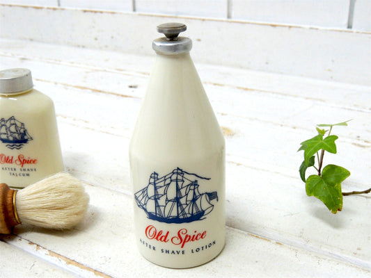 【Old Spice・オールドスパイス】US・ミルクガラス・ビンテージ・ローション・ボトル・瓶