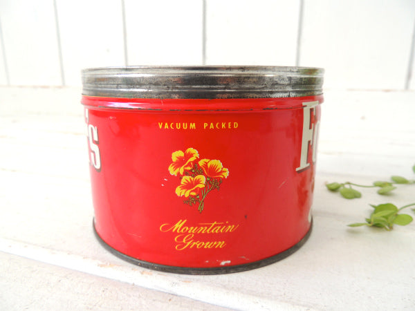 【1952's/フォルジャーズ】赤色・ブリキ製・ヴィンテージ・コーヒー缶/ティン缶 USA