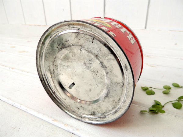 【1952's/フォルジャーズ】赤色・ブリキ製・ヴィンテージ・コーヒー缶/ティン缶 USA