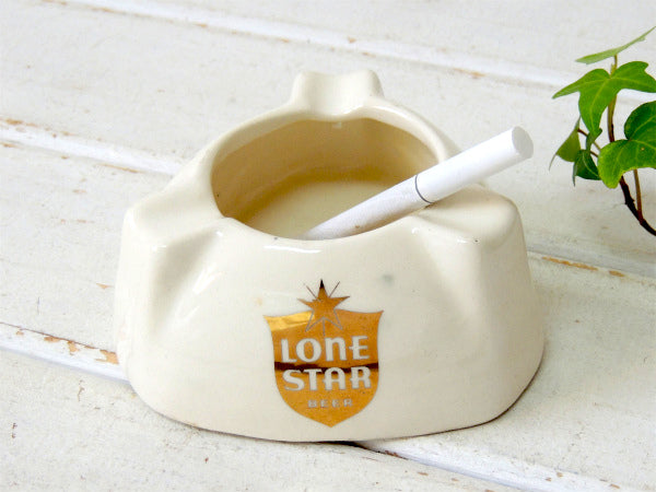 ★LONE STAR・ビール アドバタイジング・セラミック・ビンテージ・灰皿 アシュトレイ