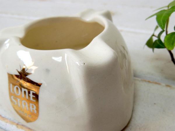 ★LONE STAR・ビール アドバタイジング・セラミック・ビンテージ・灰皿 アシュトレイ