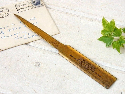 【PAUL'S GARAGE】真鍮製・ヴィンテージ・ペーパーナイフ/レターオープナー USA