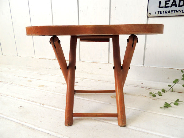 【Nevco】ユーゴスラビア製・ヴィンテージ・木製フォールディングスツール/折り畳みイス