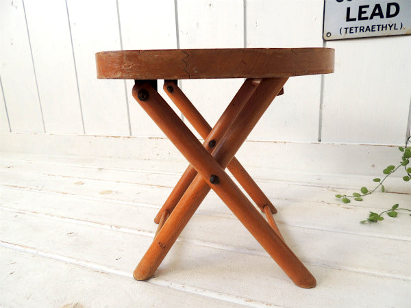 【Nevco】ユーゴスラビア製・ヴィンテージ・木製フォールディングスツール/折り畳みイス