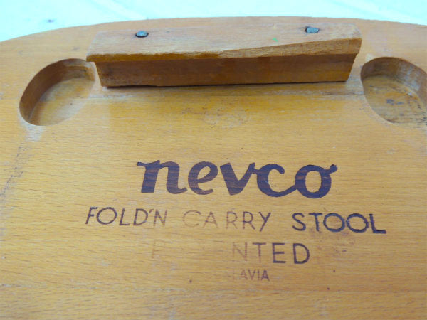 【Nevco】ユーゴスラビア製・ヴィンテージ・木製フォールディングスツール/折り畳みイス