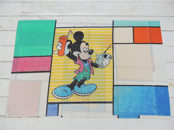 【ミッキーマウス】サングラス姿のクール柄・ヴィンテージ・ピロケース/枕カバー USA