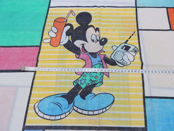 【ミッキーマウス】サングラス姿のクール柄・ヴィンテージ・ピロケース/枕カバー USA