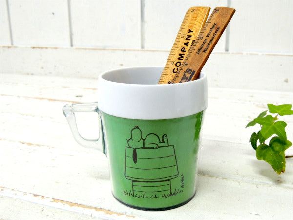 【スヌーピー・I LOVE MY HOME 】メッセージ付き・ビンテージ・プラスティック・マグカップ