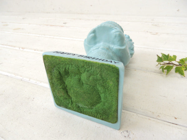 【HAPPY BIRTHDAY】USA!70’s・水色のヴィンテージ・メッセージドール/人形 USA