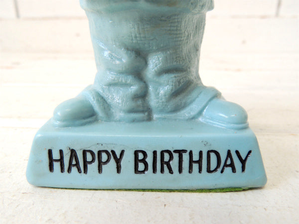 【HAPPY BIRTHDAY】USA!70’s・水色のヴィンテージ・メッセージドール/人形 USA