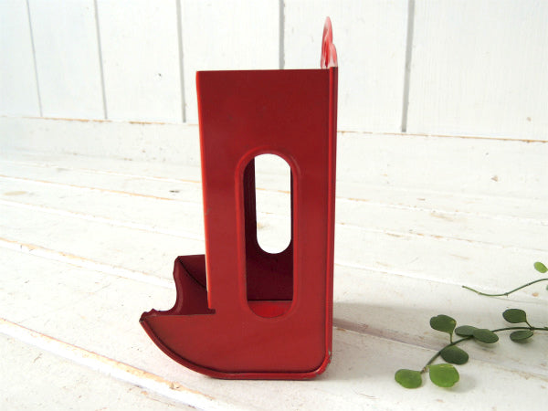 【フラワー・レトロデザイン】レッド・ティン製・アンティーク・マッチホルダー・缶