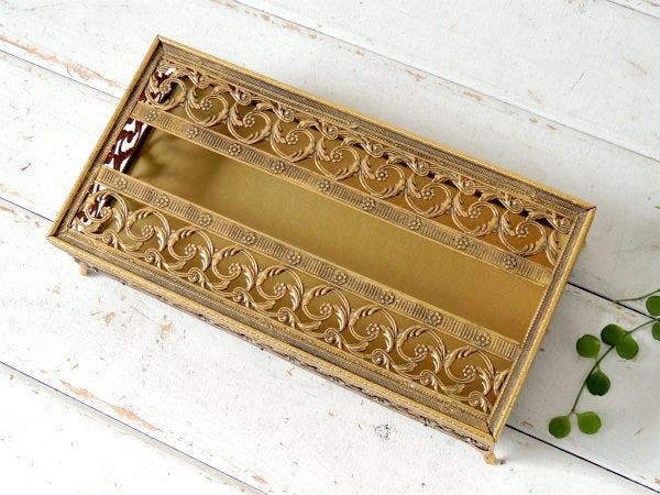 【Stylebuilt】花柄・ゴールド・猫足・ヴィンテージ・ティッシュケース ・ティッシュカバー