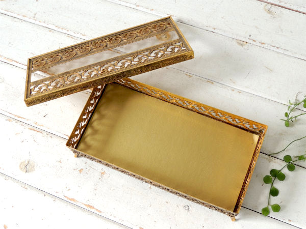 【Stylebuilt】花柄・ゴールド・猫足・ヴィンテージ・ティッシュケース ・ティッシュカバー