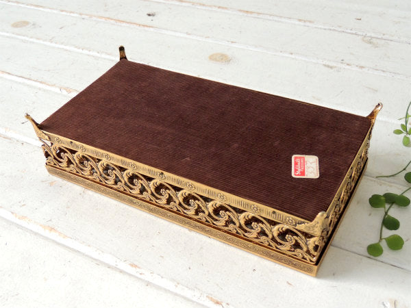 【Stylebuilt】花柄・ゴールド・猫足・ヴィンテージ・ティッシュケース ・ティッシュカバー