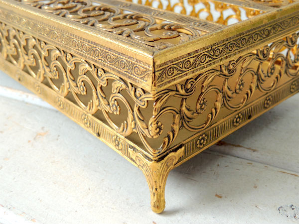 【Stylebuilt】花柄・ゴールド・猫足・ヴィンテージ・ティッシュケース ・ティッシュカバー