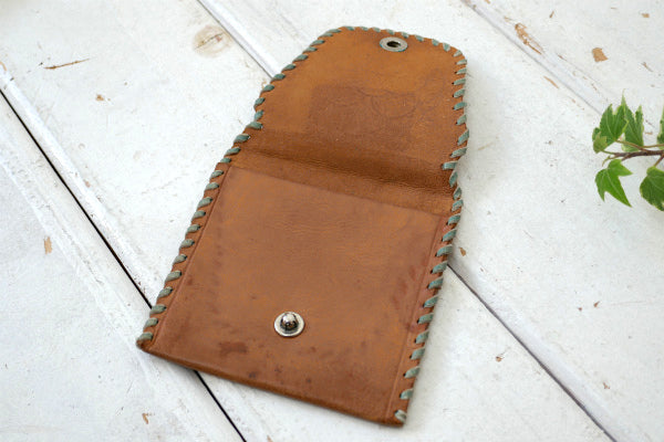 USF 型押し レザー カラフル模様 ヴィンテージ コインケース 小銭入れ 財布 ウォレット USA