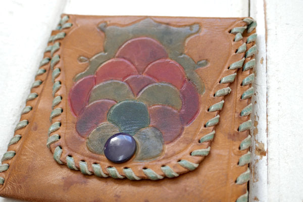 USF 型押し レザー カラフル模様 ヴィンテージ コインケース 小銭入れ 財布 ウォレット USA