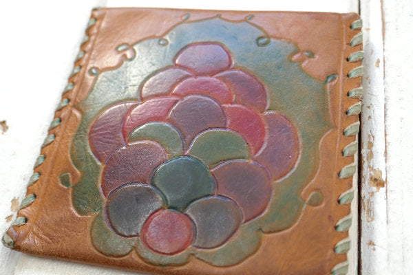 USF 型押し レザー カラフル模様 ヴィンテージ コインケース 小銭入れ 財布 ウォレット USA