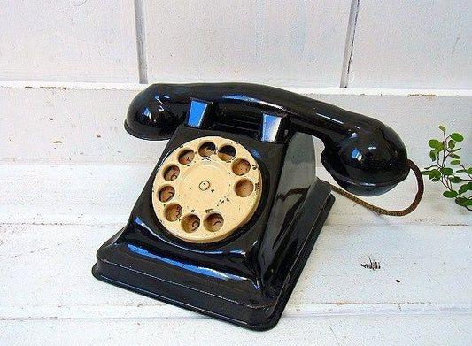 ティン製　おもちゃのアンティーク・黒電話/TOY　USA
