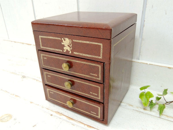 SWANK スワンク社 ブラウン 紳士用 アンティーク ジュエリーボックス 宝石箱 タイピン 腕時計 ウオッチケース