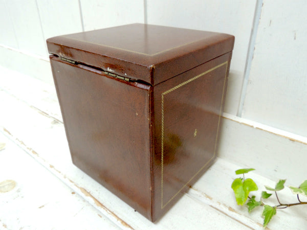 SWANK スワンク社 ブラウン 紳士用 アンティーク ジュエリーボックス 宝石箱 タイピン 腕時計 ウオッチケース