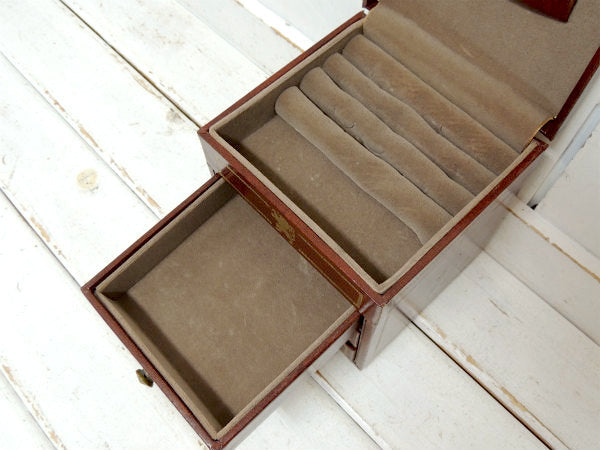 SWANK スワンク社 ブラウン 紳士用 アンティーク ジュエリーボックス 宝石箱 タイピン 腕時計 ウオッチケース