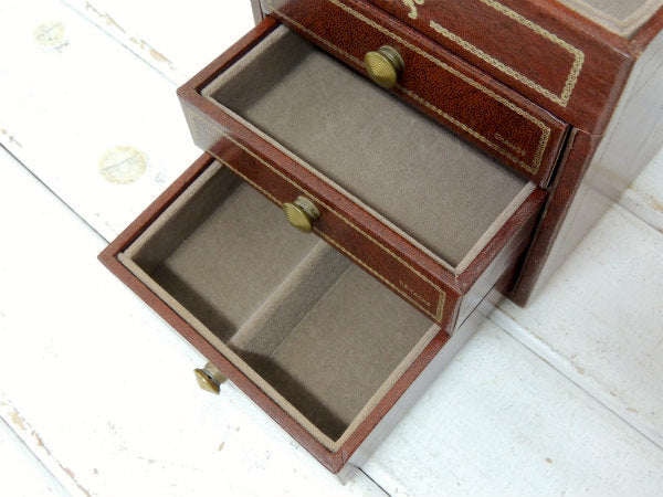 SWANK スワンク社 ブラウン 紳士用 アンティーク ジュエリーボックス 宝石箱 タイピン 腕時計 ウオッチケース