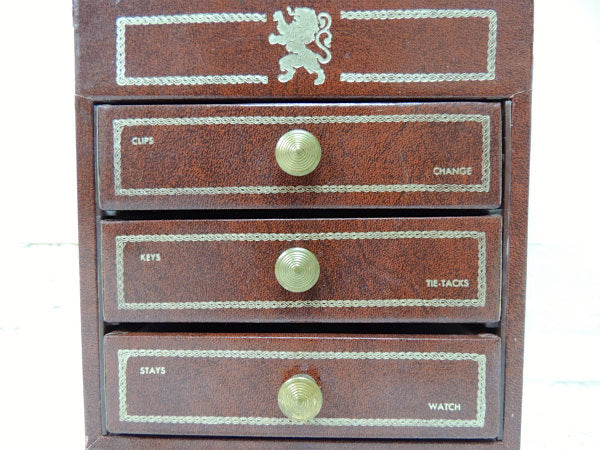 SWANK スワンク社 ブラウン 紳士用 アンティーク ジュエリーボックス 宝石箱 タイピン 腕時計 ウオッチケース