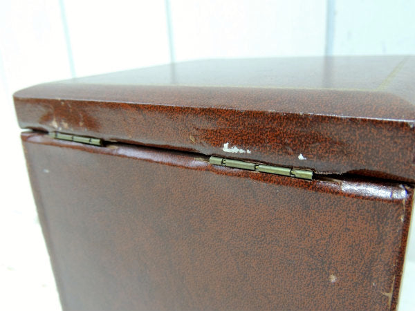 SWANK スワンク社 ブラウン 紳士用 アンティーク ジュエリーボックス 宝石箱 タイピン 腕時計 ウオッチケース