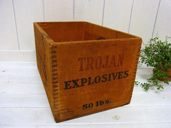 【TROJAN】木製アンティーク・ウッドボックス/木箱　USA