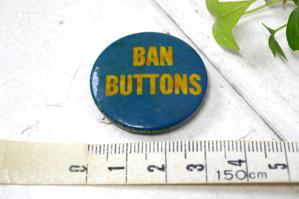 BAN BUTTONS メッセージ NYC アメリカンビンテージ ・缶バッジ・USA