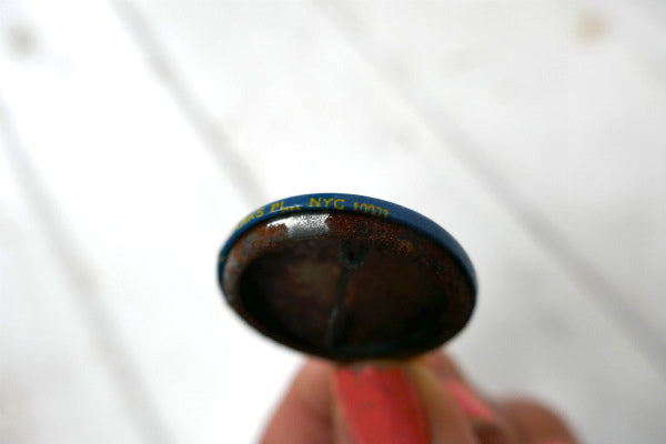 BAN BUTTONS メッセージ NYC アメリカンビンテージ ・缶バッジ・USA