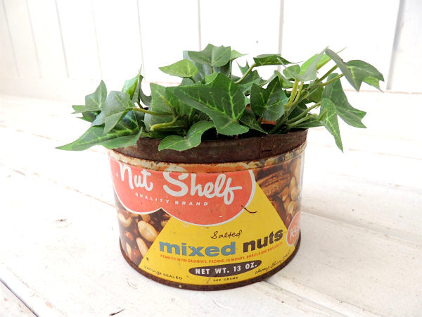 【キャラクター/Mr.Shiny Fresh/mixed nuts】ブリキ製・ヴィンテージ・ナッツ缶