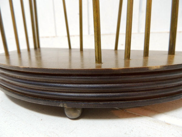 ミッドセンチュリー・木製×真鍮・半円形・ヴィンテージ・ブックスタンド/書類スタンド/本立て USA