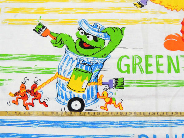 【セサミストリート】USA!ペンキ柄・ヴィンテージ・ユーズドシーツ(1/2)